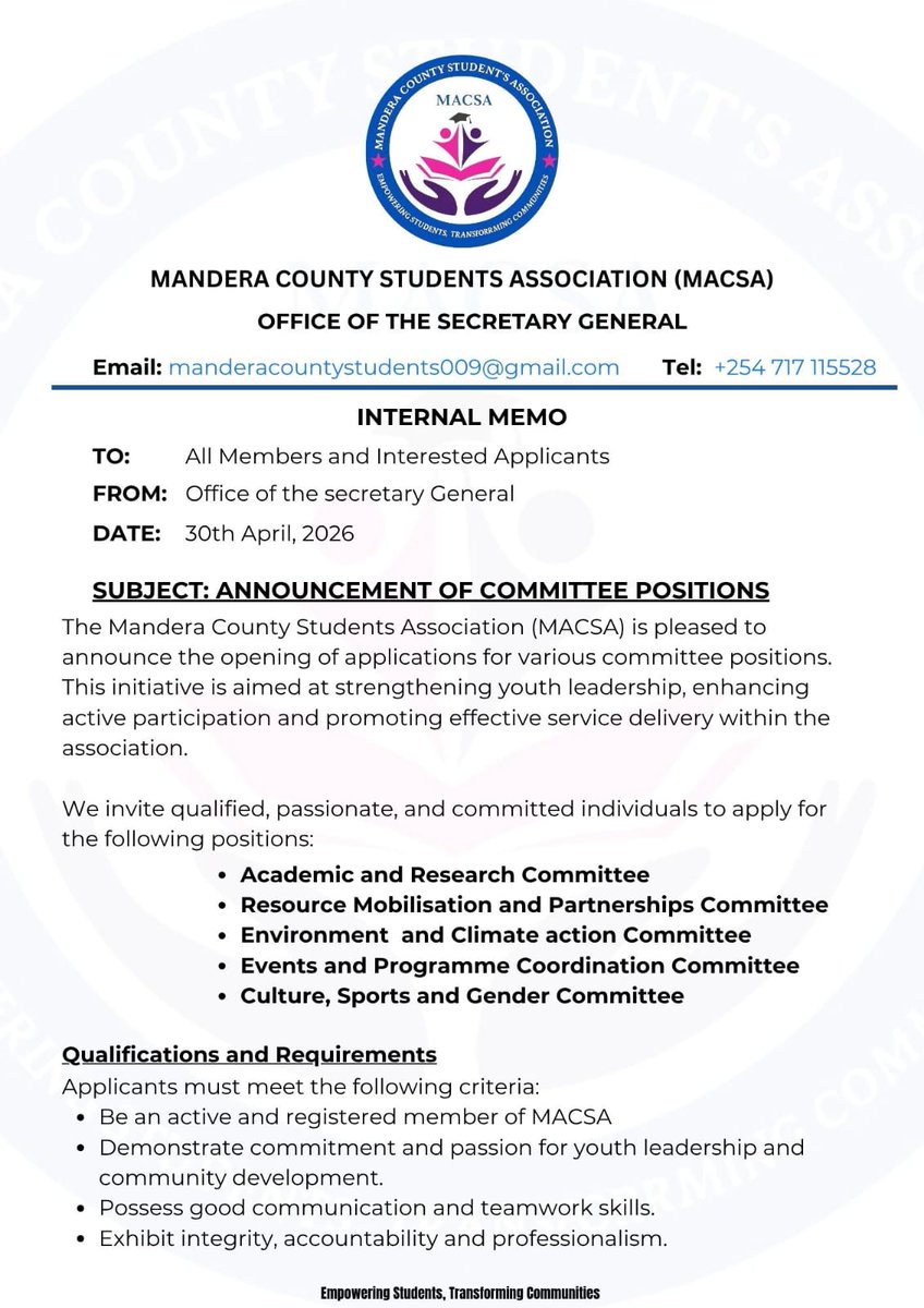 THE MANDERA COUNTY STUDENTS' ASSOCIATION-MACSA tweet media