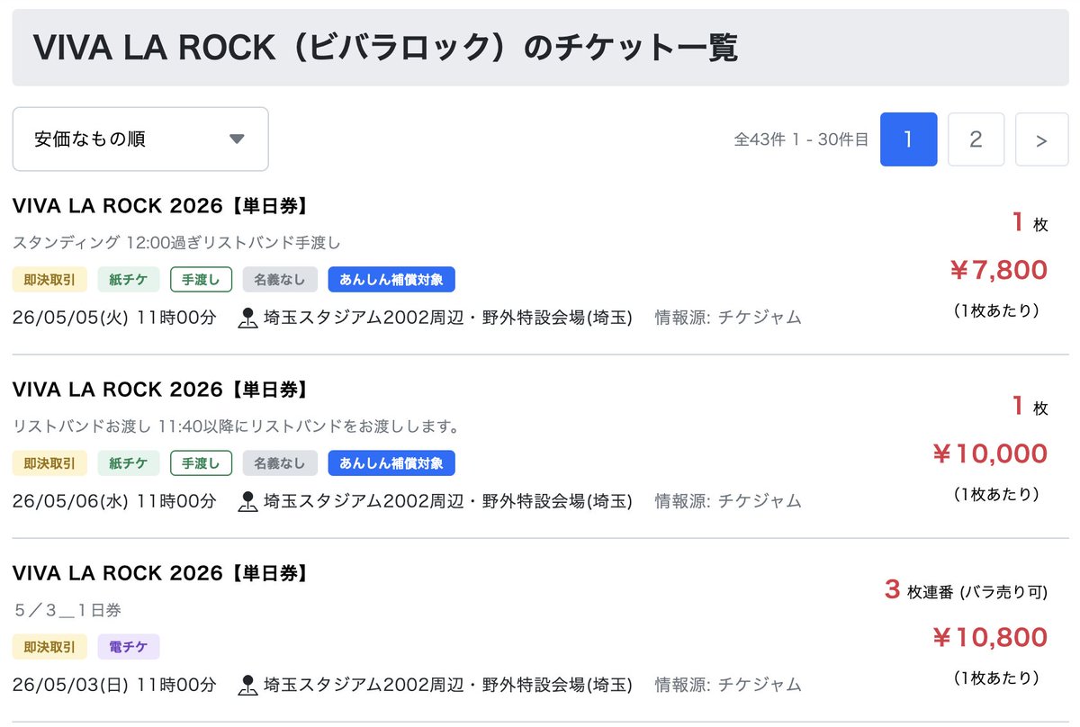 チケパラ - 最安値が見つかるチケット比較サイト tweet media