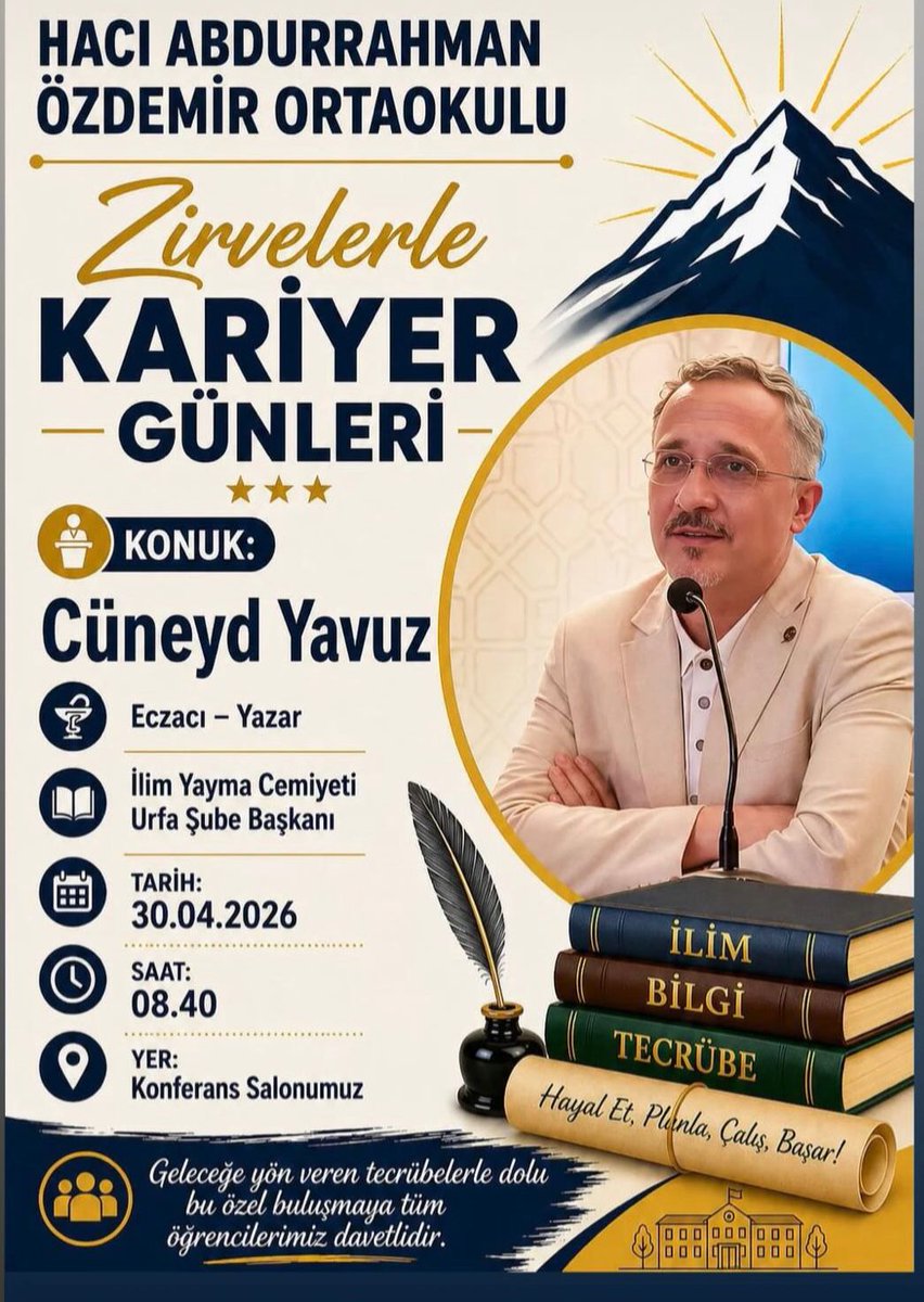 Şube başkanımız Cüneyd Yavuz, Kariyer Günleri kapsamında Hacı Abdurrahman Özyavuz Orta Okulu öğrencileriyle buluştu.