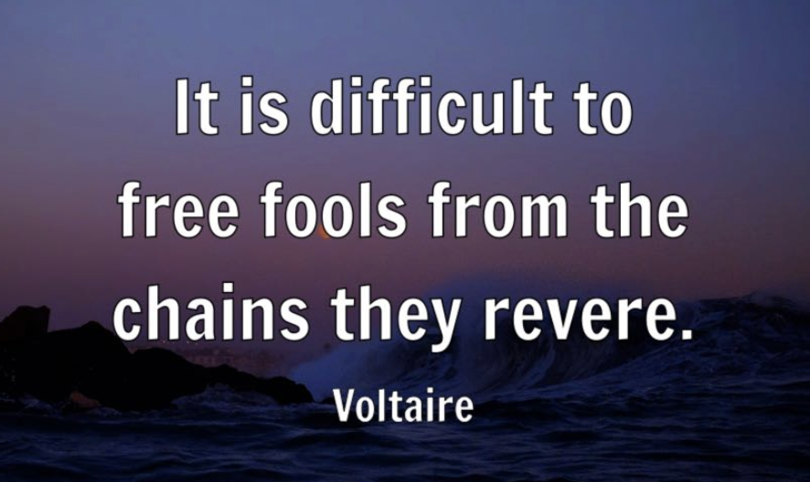 wingzpire_main's tweet image. Quote of the day - 

"It is difficult to free fools from the chains they revere."
- Voltaire

#MotivationalTweets #inspired