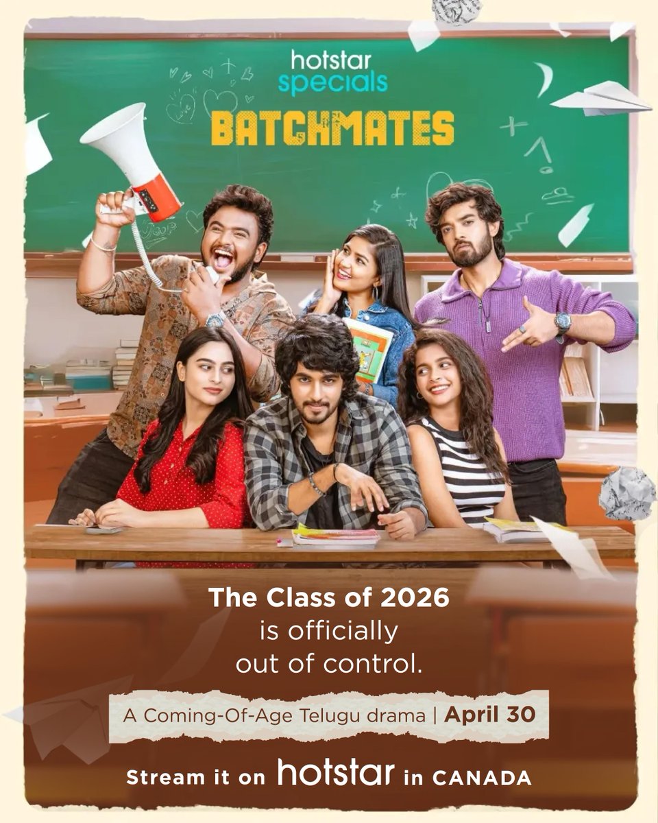 hotstarcanada's tweet image. One batch. Zero chill. 

Don’t miss the fun class of Batchmates streaming only on Hotstar - hotstar.com/ca/home?utm_so…

#Batchmates #HotstarSpecials #Telugu #CollegeLife #NewShow #ComingSoon

[Batchmates, Hotstar Specials, Telugu, College Life, New Show, Coming Soon.]