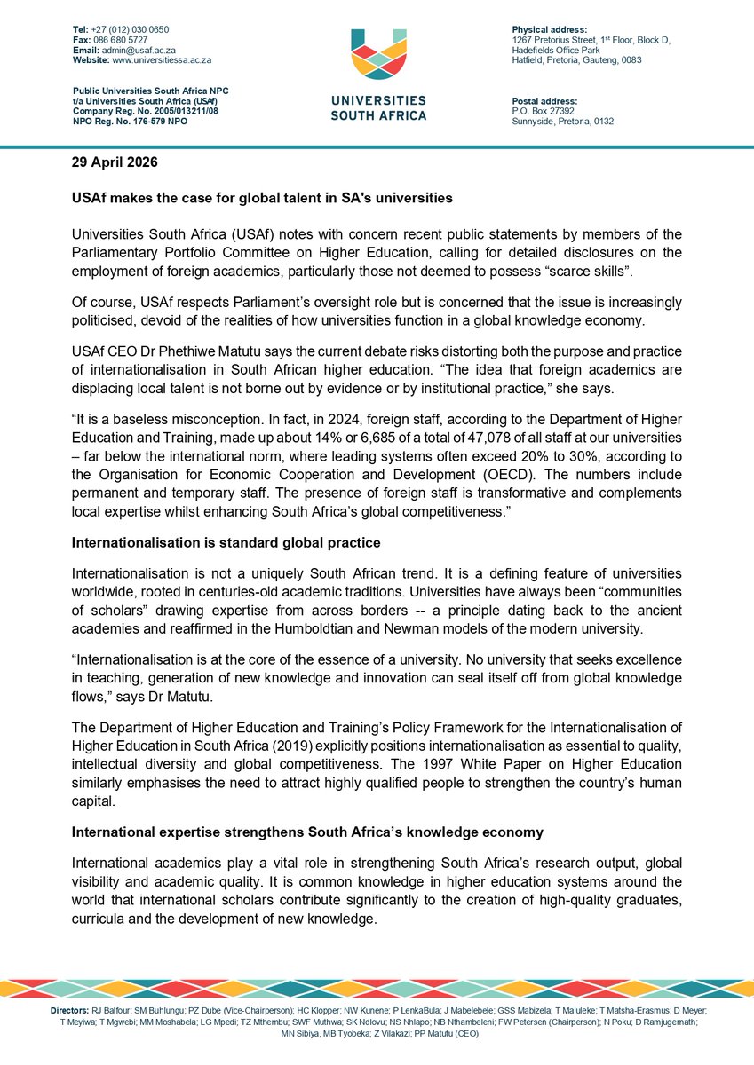Universities South Africa tweet media
