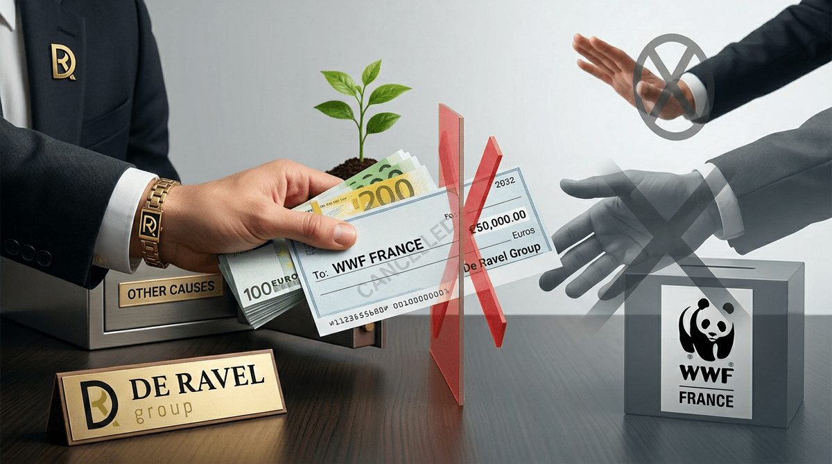 deRavelGroup's tweet photo. De Ravel Group is withdrawing all donations to WWF France.
They removed their ambassador — not for anything she did, but because of who her sister is dating.
Guilt by association is not a value. It's a red flag.
Full statement 👇
https://t.co/pK3pEn6tIw
#WWFFrance #DeRavelGroup https://t.co/e1YlqXIEVn