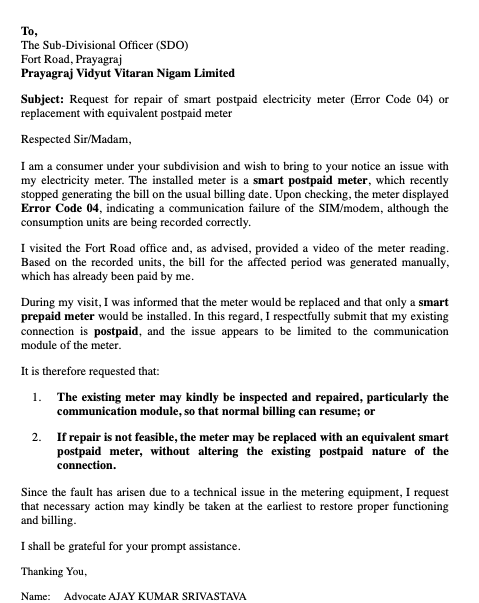 Hims0047's tweet photo. Facing serious grievance handling issues with UPPCL.
Smart meter fault (Error 04) disruption, and postpaid connection was converted to prepaid without consent.
Filed complaint-closed without resolution or contact.
Paid CGRF fee,no complaint registered.
@UPPCLLKO @PuVVNLHQ https://t.co/BETZbwfyDU