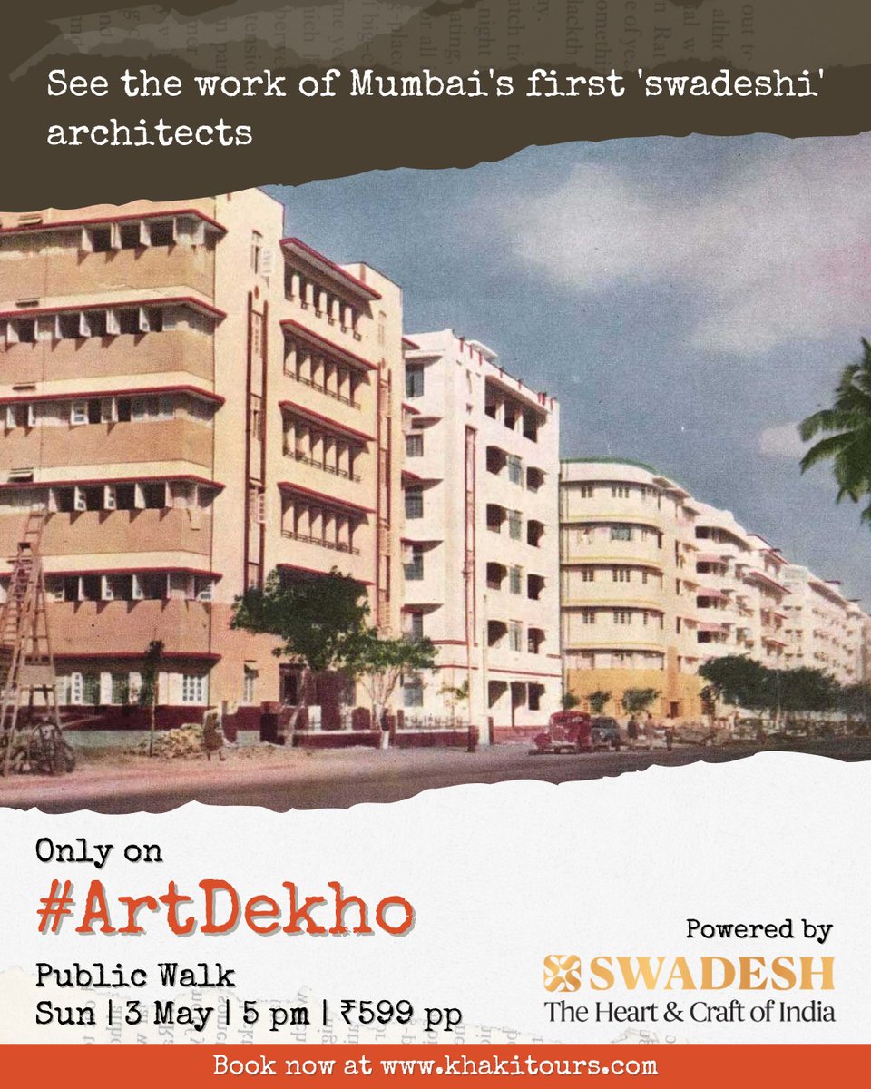 Khaki_Tours's tweet image. Experience a heady cocktail of art, architecture &amp;amp; music mixed in 1930s Mumbai, only on our #ArtDekho Public Walk.

📌Sun | 3 May | 5 PM 

Price: ₹599 pp

➡Book now at: bit.ly/4mLnuIa

#ArtDeco #ArtDecoBuildings #ArchitecturalStyles #Things2DolnMumbai #KhakiTours