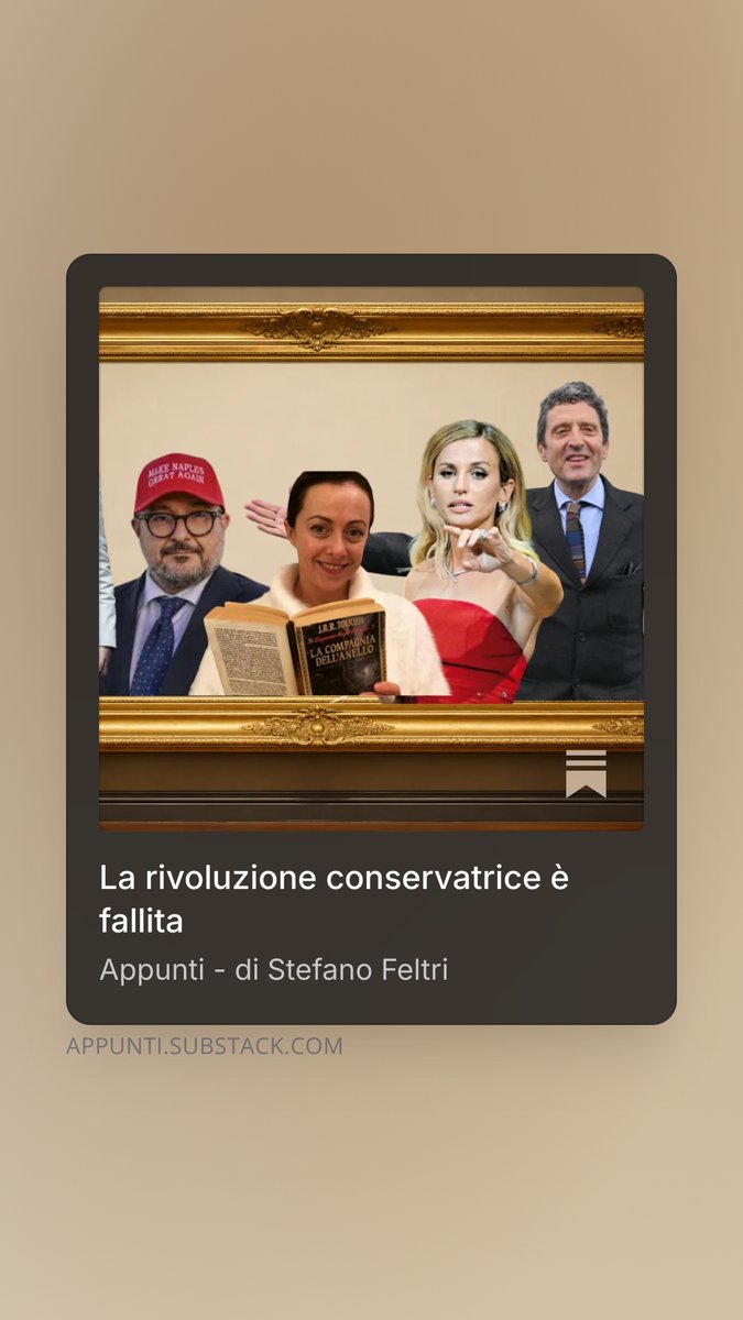 Il caso di Beatrice Venezi è solo l’ultima conferma che il progetto di Giorgia Meloni di andare oltre l’occupazione di potere e poltrone non ha funzionato
Il mio pezzo su Appunti: appunti.substack.com/p/la-rivoluzio…