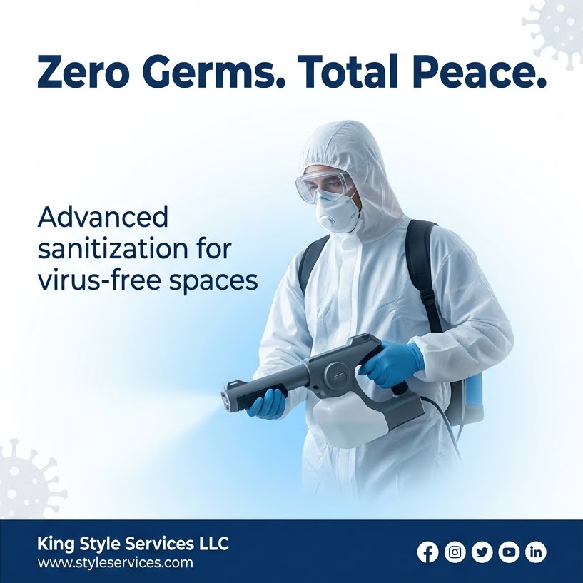 KingStyleLLC's tweet image. Disinfection &amp;amp; Sterilization

Breathe easier knowing your space is medically clean. We use hospital-grade disinfectants and advanced sterilization technology to eliminate 99.99% of viruses.

#Disinfection #Sterilization #VirusFree #CleanSpaces #KingStyleServices