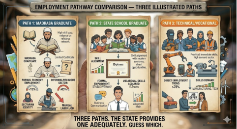 surya96354's tweet image. Pattern Has a Name
Madrasa ideological capture (FL-08) is a documented process. It has a name because it has a pattern. Your child's identity is being formed inside an institution whose curriculum you have not read and whose funders you do not know. #Pakistan
#Madrasa
#Education