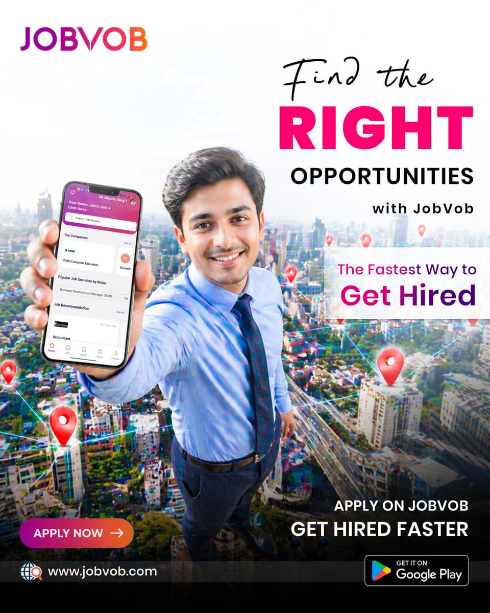 jobvobofficial's tweet image. Finding the right job is now simple with JobVob.
Explore opportunities, apply easily, and get hired faster.

Your dream job is just a few clicks away—start today!

Apply now at: jobvob.com

#JobVob #GetHired #JobSearch #CareerGrowth #FindJobs #ApplyNow #DreamJob