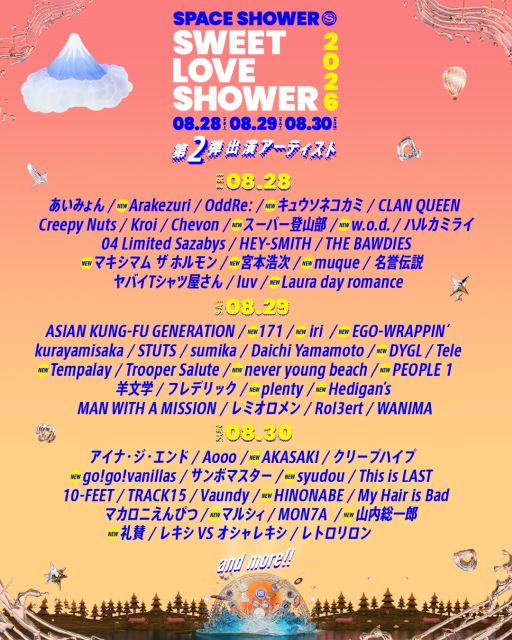 lawson_ticket's tweet image. 【#ラブシャ】
オフィシャル2次先行(抽選)受付中‼️

📍8/28(金)
#wod #マキシマムザホルモン #muque 他
📍8/29(土)
#Tempalay #neveryoungbeach #PEOPLE1 他
📍8/30(日)
#gogovanillas #syudou #マルシィ 他

🗻山中湖交流プラザ きらら

🎫チケット申込はこちら👇
l-tike.com/concert/sweetl…

@sls_sstv