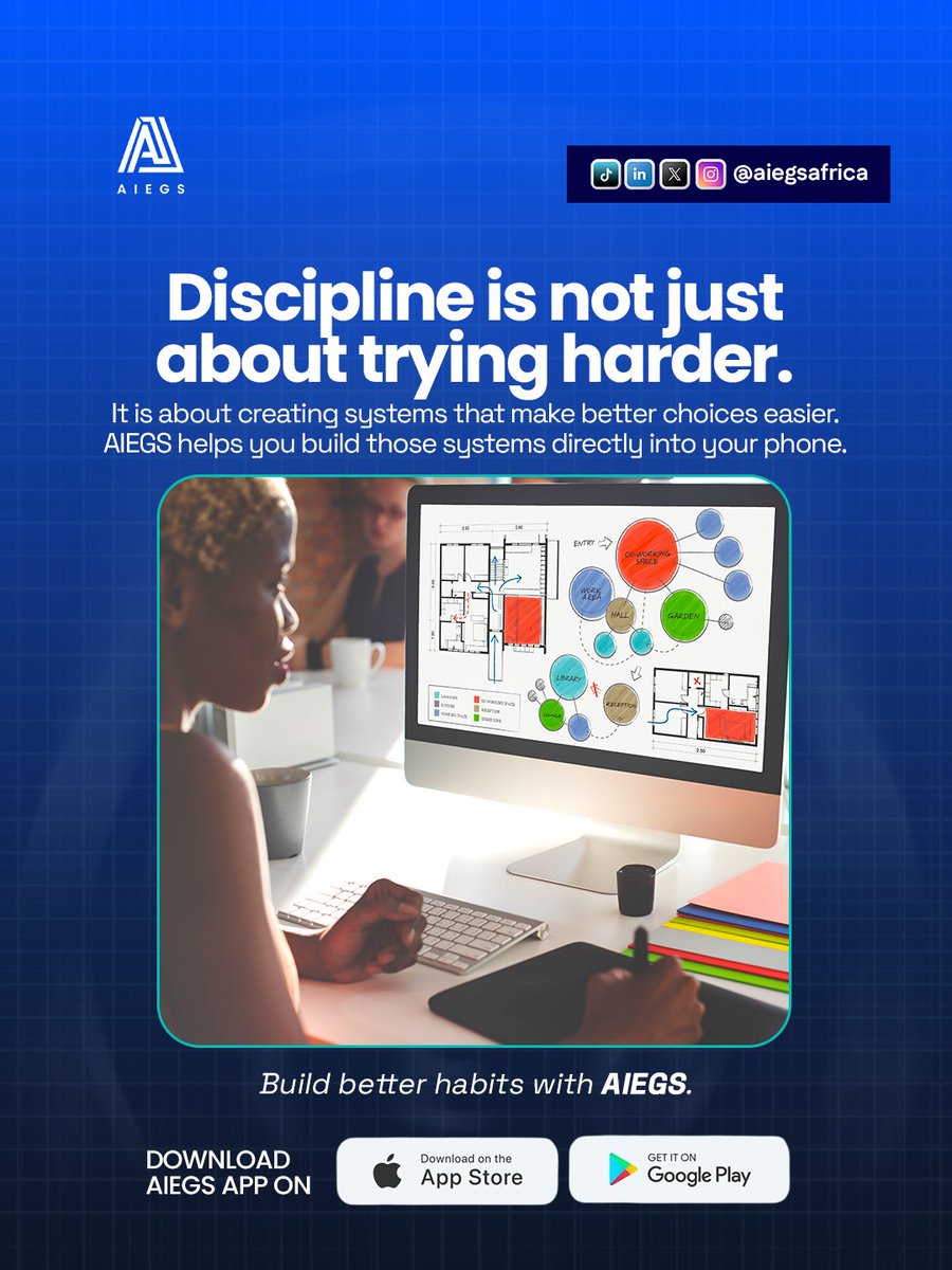 AiegsAfrica's tweet image. Systems beat willpower. Build better habits daily.​​​​​​​​​​​​​​​​

Download AIEGS Apps on iOS or Android.
#discipline #habits #aiegsafrica #technology