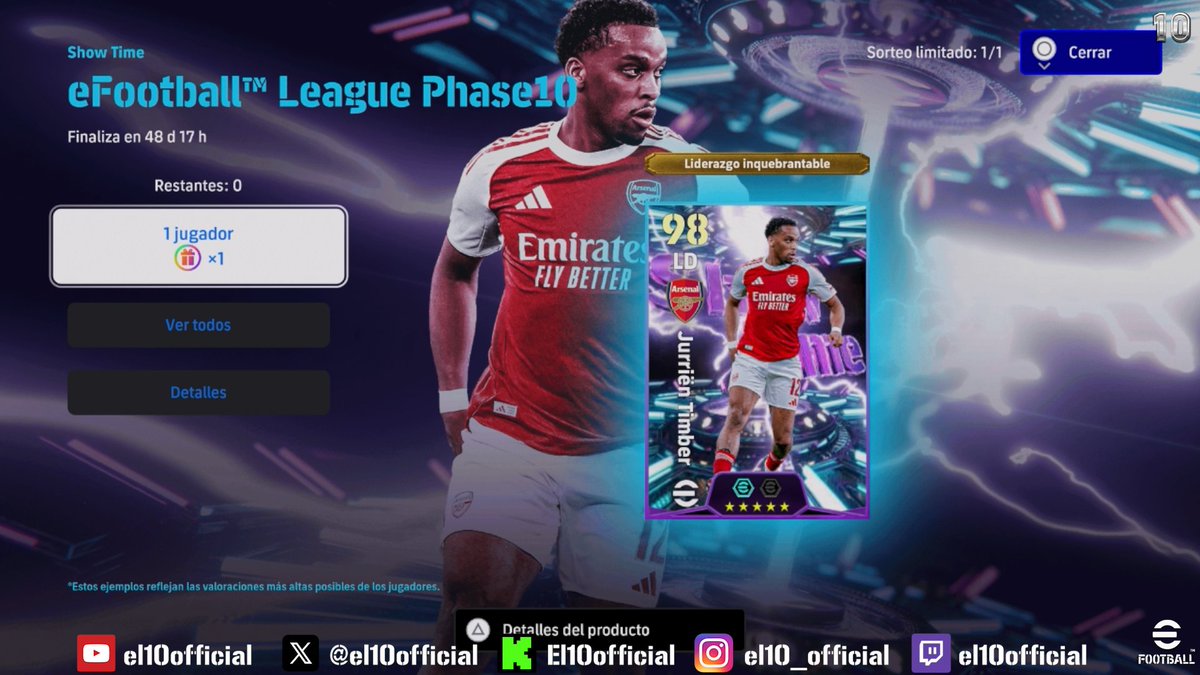 el10official's tweet image. 🚨NEW PLAYER LEAGUE PHASE 10🚨

#Bale #Marcelo #Aubameyang #eFootball