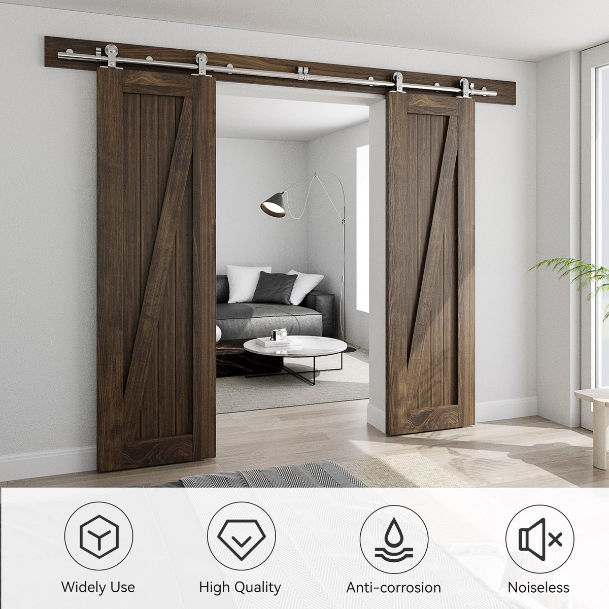 boxichen1's tweet image. When your double wood doors need a track that’s as tough as they look. 🔩

6FT sliding barn door hardware kit – stainless steel top mount, 220 lbs capacity, and it glides so quietly you’ll check if it’s moving.

[ccjh.shop/products/6ft-s…]
#barndoor #hardware #diy