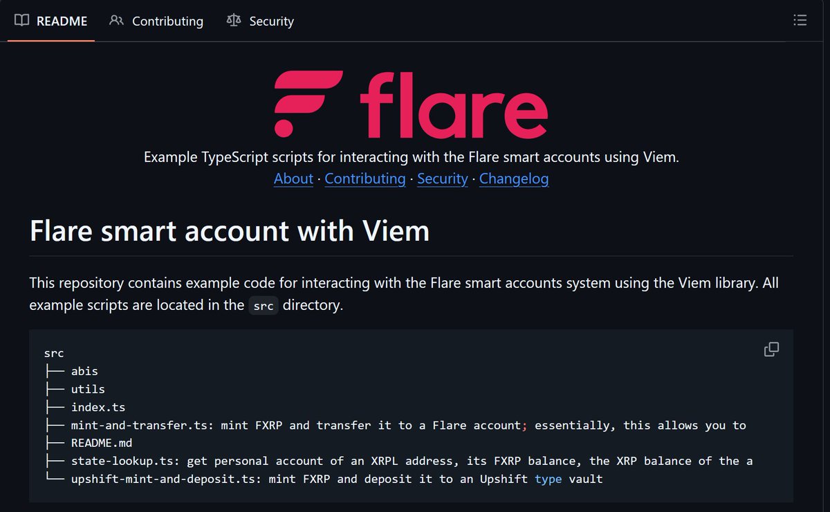 If you want to build on Flare using a modern developer stack, the Flare Viem starter is a strong place to begin. 

It gives you a lightweight foundation for connecting to Flare with Viem, so you can focus on building rather than wiring up boilerplate. 🏗️

github.com/flare-foundati…