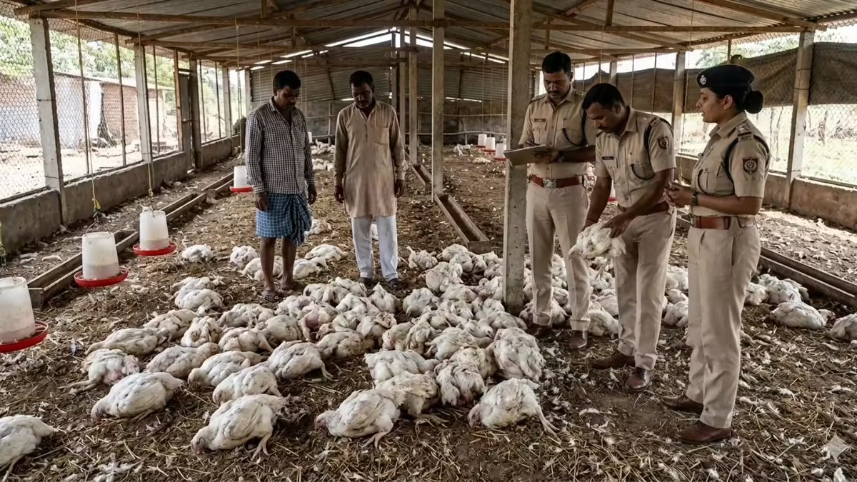बारात में तेज़ आवाज़ से बज रहे डीजे के कारण, पोल्ट्री फार्म में 140 मुर्गियों की अचानक मौत हो गई.

एक साथ इतनी मुर्गियां मरने की वजह जानने के लिए मृत मुर्गियों का पोस्टमॉर्टम हुआ, रिपोर्ट में पता चला की सभी मुर्गियों की मौत हार्ट अटैक से हुई है. 

पुष्टि होने के बाद पुलिस ने डीजे