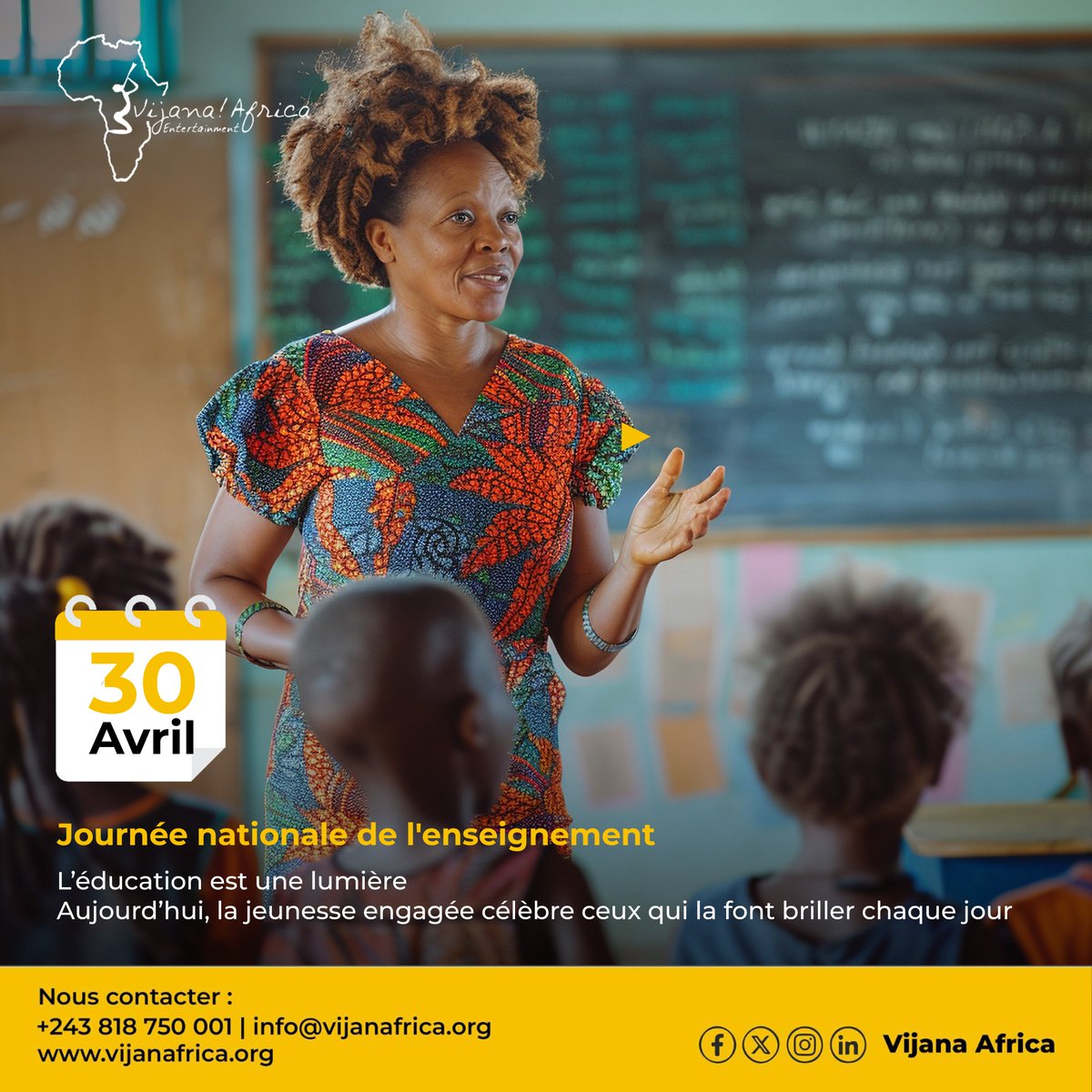 VijanAfrica's tweet image. L’éducation est une lumière.
Aujourd’hui, on célèbre ceux qui la font briller chaque jour.

Merci aux enseignants pour leur passion, leur patience et leur impact.
Une jeunesse formée, c’est un avenir assuré.

#Education #TeacherAppreciation #VijanaAfrica #Jeunesse #Impact #Goma