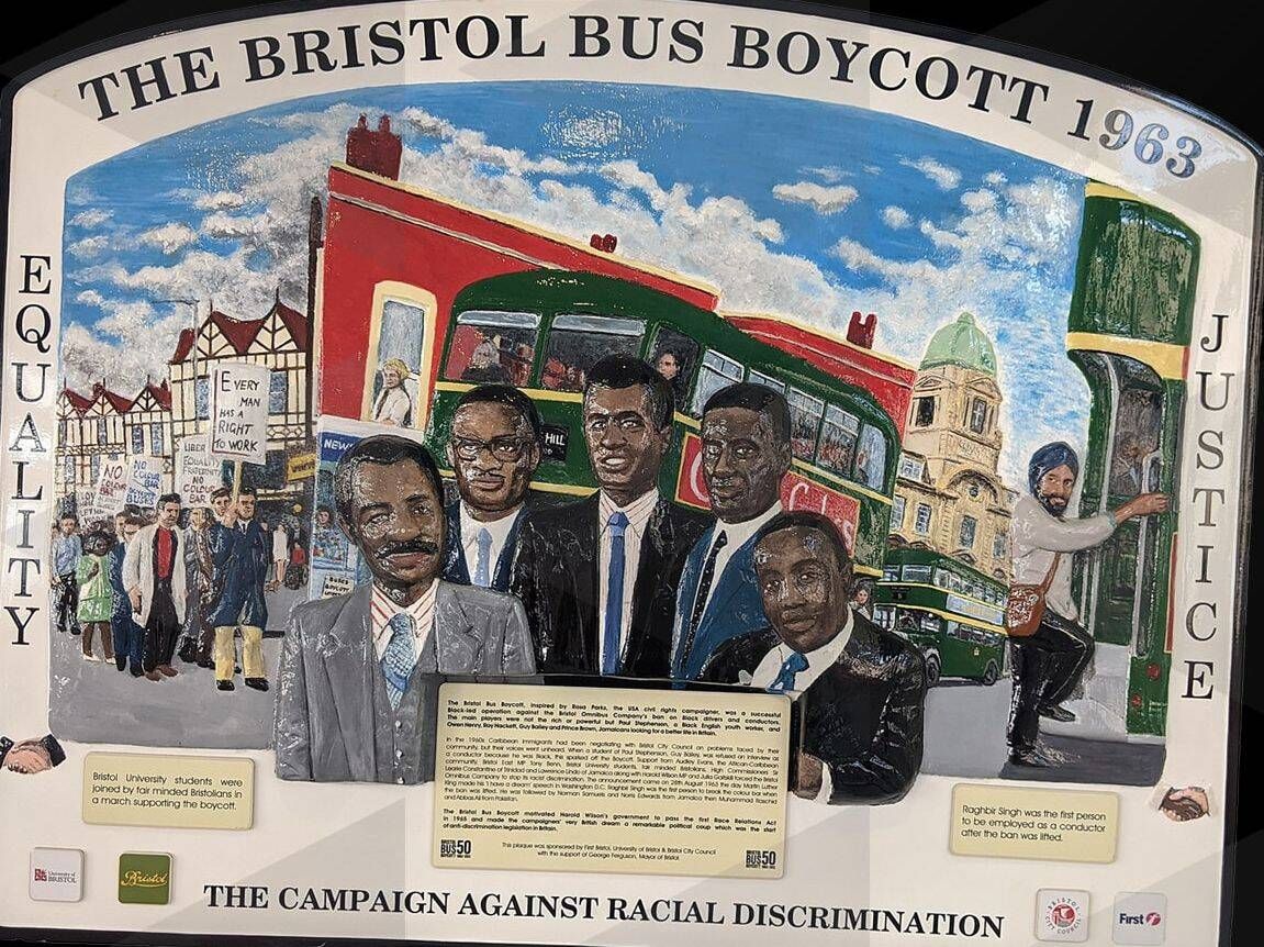 TheHistoryPress's tweet image. #OTD in 1963, the Bristol Bus Boycott is held to protest the Bristol Omnibus Company's refusal to employ Black or Asian bus crews.🚌 Learn more👉: buff.ly/CtUzBEX (@HistoryUK) #OnThisDay #Bristol #BusBoycott #RacialHistory