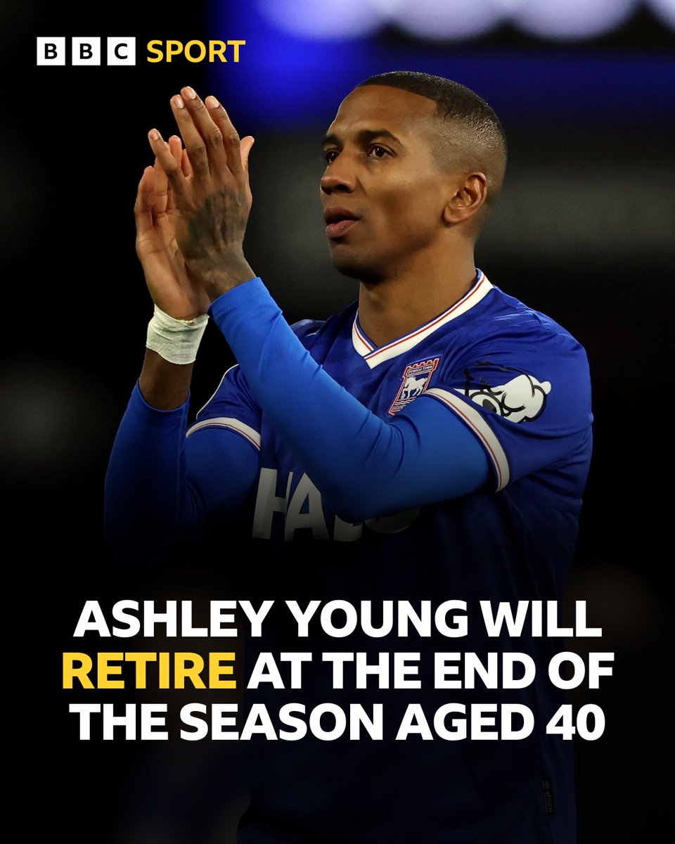 BBCMOTD's tweet photo. 23 years and out ⚽

Congratulations on your long playing career, Ashley! 👏 https://t.co/D6Q1JMxJmz