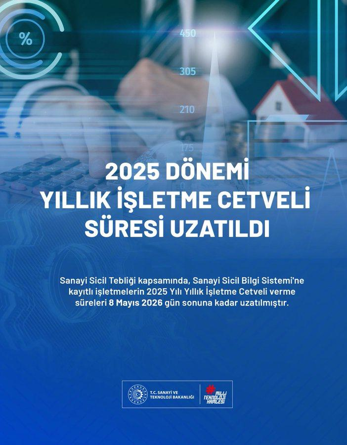Serkan__Atasoy's tweet photo. 2025 Yıllık İşletme Cetveli Süresi 8 Mayıs 2026 tarihine uzatılmıştır. 
Anlayışı için @TCSanayi'na Teşekkürler. https://t.co/BXPZOWxgYZ