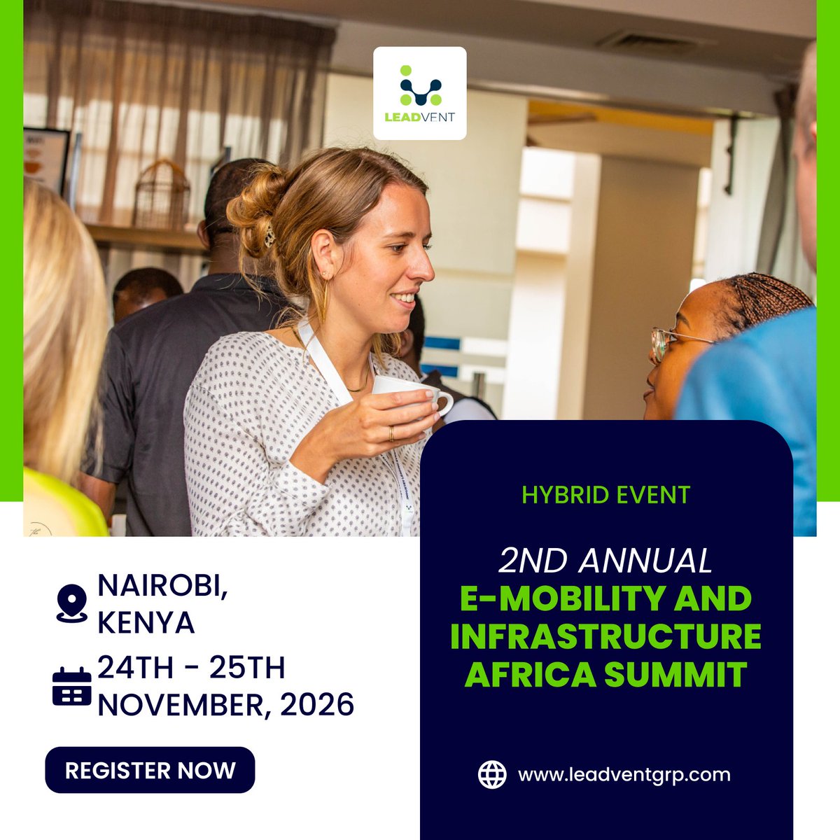leadvent's tweet image. Join the 2nd Annual E-Mobility &amp;amp; Infrastructure Africa Summit!

Date: 24th – 25th November, 2026

Venue: Nairobi, Kenya

- bit.ly/4sVImOK

#EMobilityAfrica #ElectricVehicles #SustainableTransport #CleanEnergyAfrica #EVInfrastructure #GreenMobility #EnergyTransition