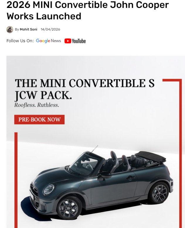 thrust_zone's tweet image. Deliveries for the same will commence immediately. The new #MINI #Convertible JCW Pack costs INR 61,50,000/-