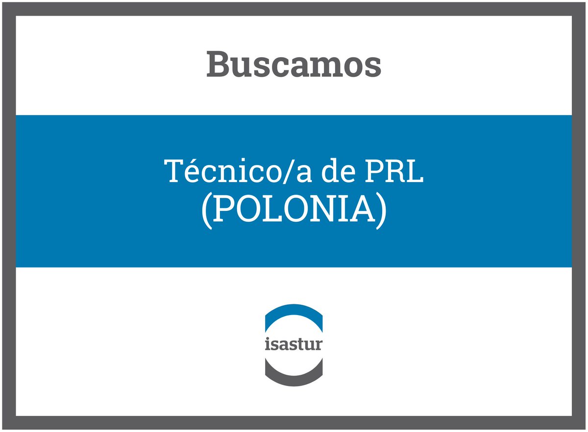 ISASTUR's tweet photo. ISASTUR selecciona Técnico/a de PRL (Polonia) para participar en proyecto internacional de una de nuestras empresas del grupo, Babcock Montajes. Desempeñarás funciones de PRL en campo, garantizando la seguridad en obra. + INFO: https://t.co/OSIF3smlQD https://t.co/AOSEDy9M0B