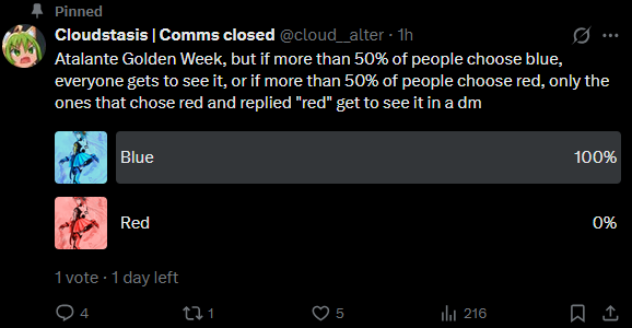 Cloudstasis | Comms closed tweet media