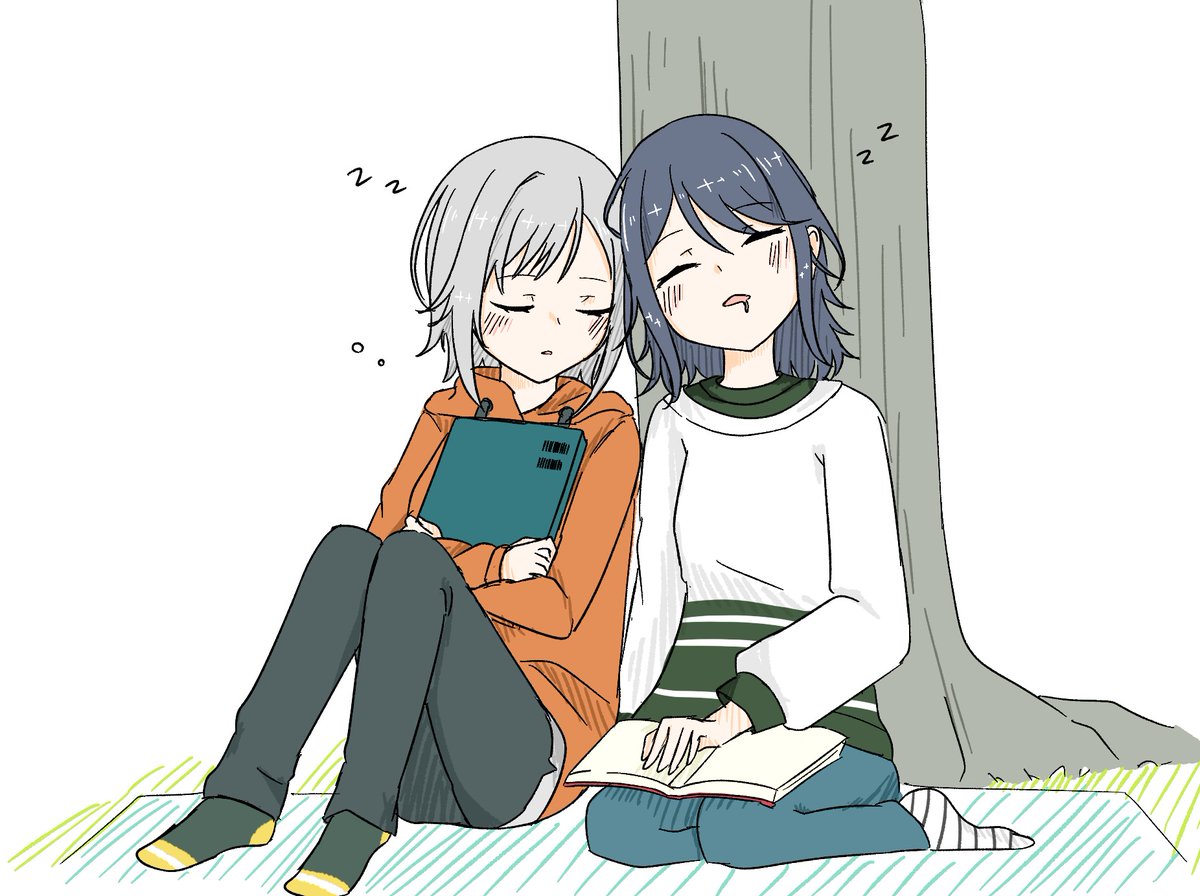 このあと一緒に寝落ちしてたら可愛いなという妄想落書き