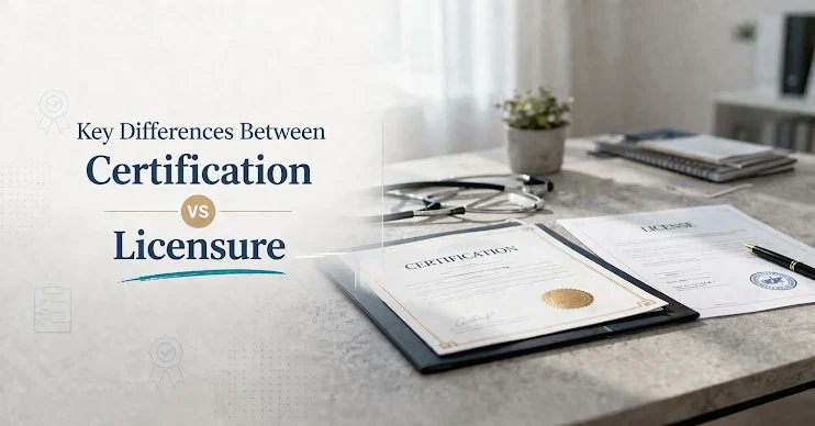 RosaParks12333's tweet image. Key Differences Between Certification and Licensure
medicalcredentialingguide.blogspot.com/2026/04/key-di…
Key differences between certification and licensure: certification validates skills and competency, while licensure grants legal authority to practice in healthcare. #HealthcareCertification #Licensure