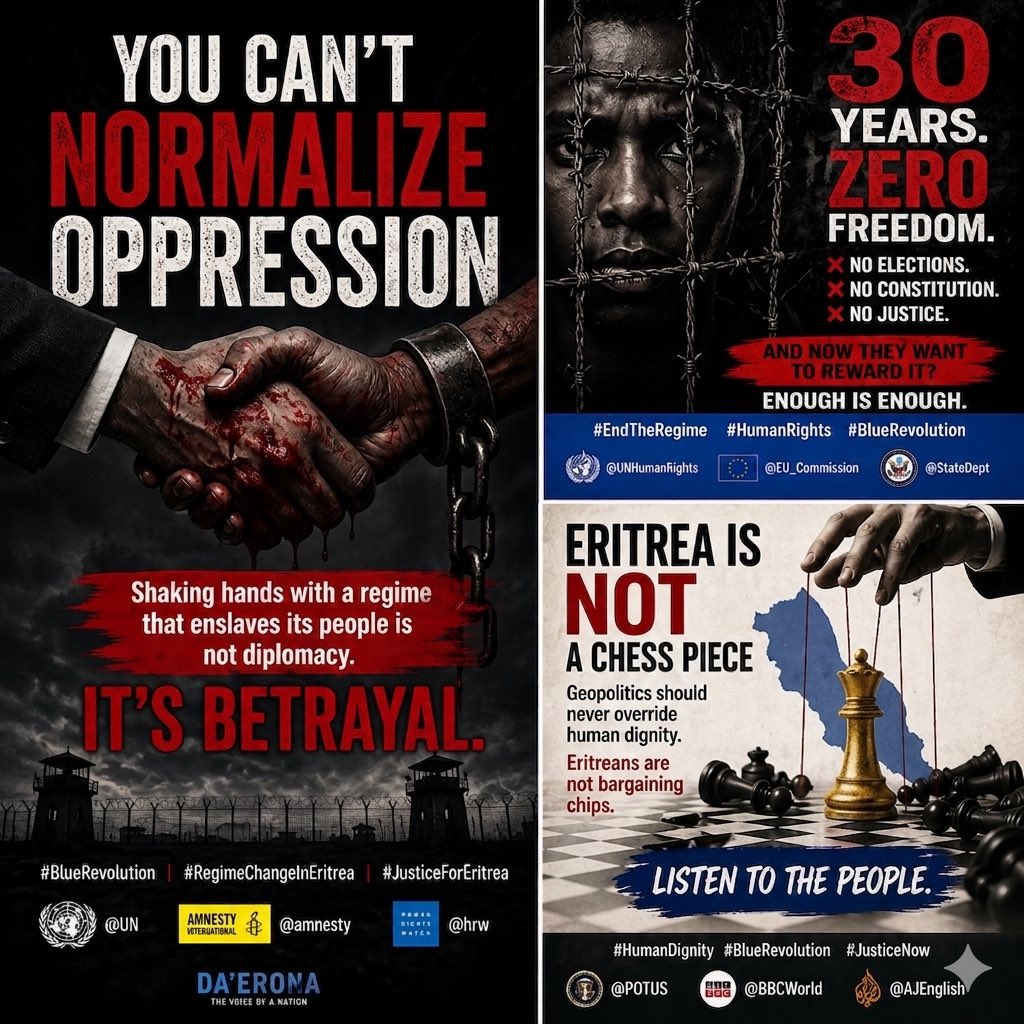 teweld6480's tweet image. Sanctions relief without reform = rewarding repression.
    What message does that send to victims?
    Accountability matters. #RegimeChangeInEritrea #Accountability #HumanRights @SecBlinken @StateDept @jlugiessen