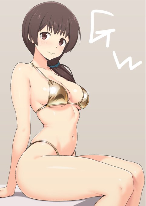 そうだね高身長BBA金ビキニ(GoldenWear)だね イツリンユメミンだけじゃなくて長女()のユカリンも出していいのよ (_・ω・)_バァン… #アリスギアお絵かき