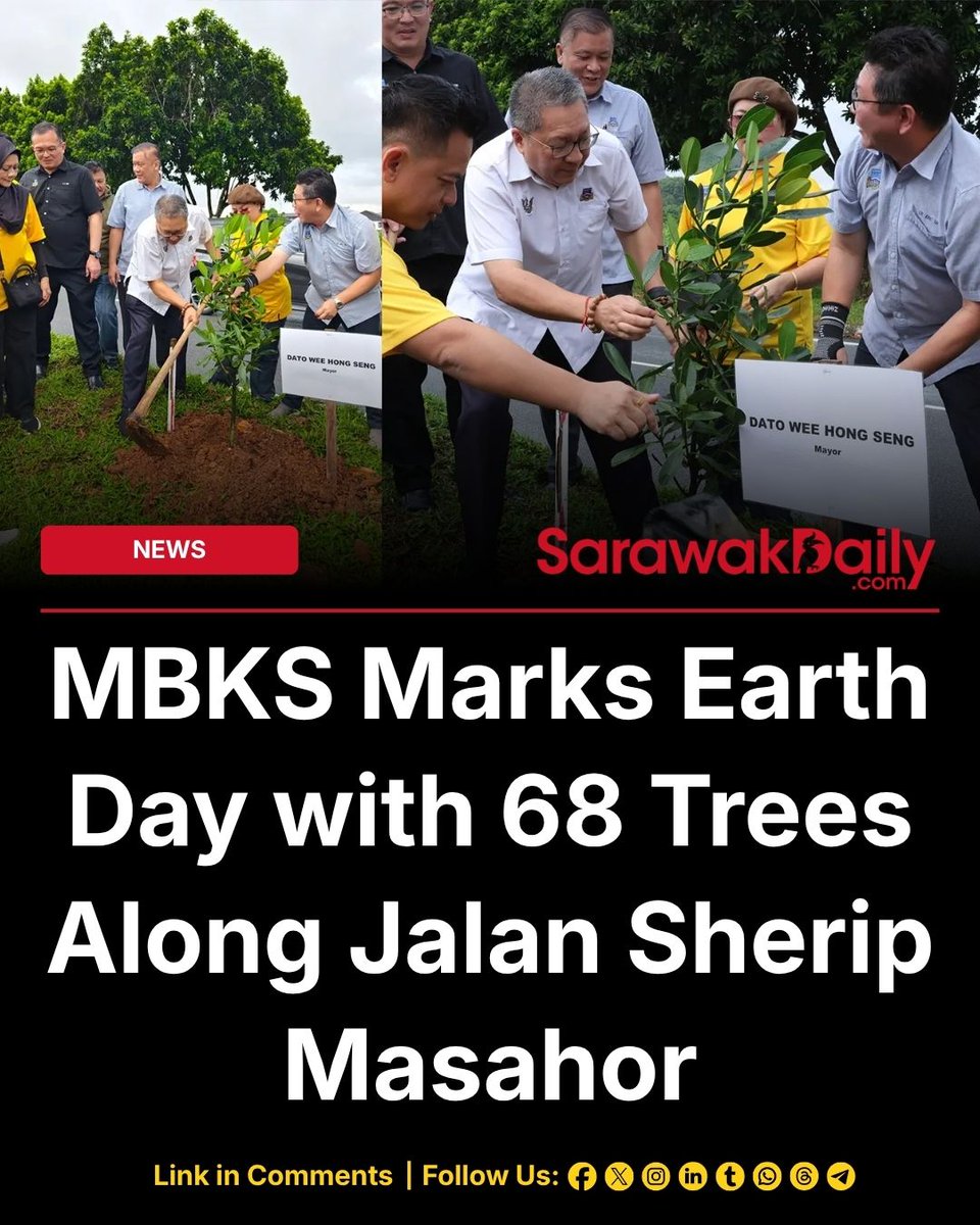 Sarawak_Daily's tweet image. MBKS has planted 68 “Happiness Trees” along Jalan Sherip Masahor to mark World Earth Day, reinforcing its commitment to sustainability and climate action.

Full Details: sarawakdaily.com/mbks-earth-day…

#Kuching #Sarawak #SarawakNews #SarawakDaily #KuchingKing