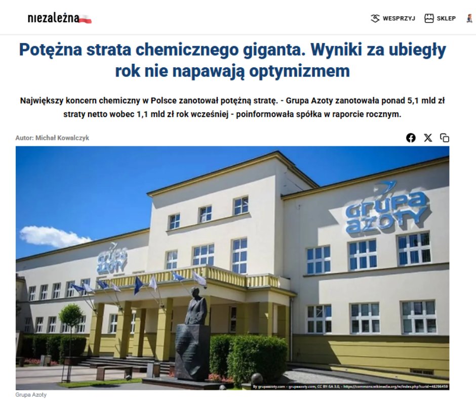 WasikMaciej's tweet image. Największy koncern chemiczny w Polsce i ponad 5 MILIARDÓW straty❗️ Państwowe spółki za PiS były siłą polskiej gospodarki, za Tuska stają się symbolem chaosu i niekompetencji.
