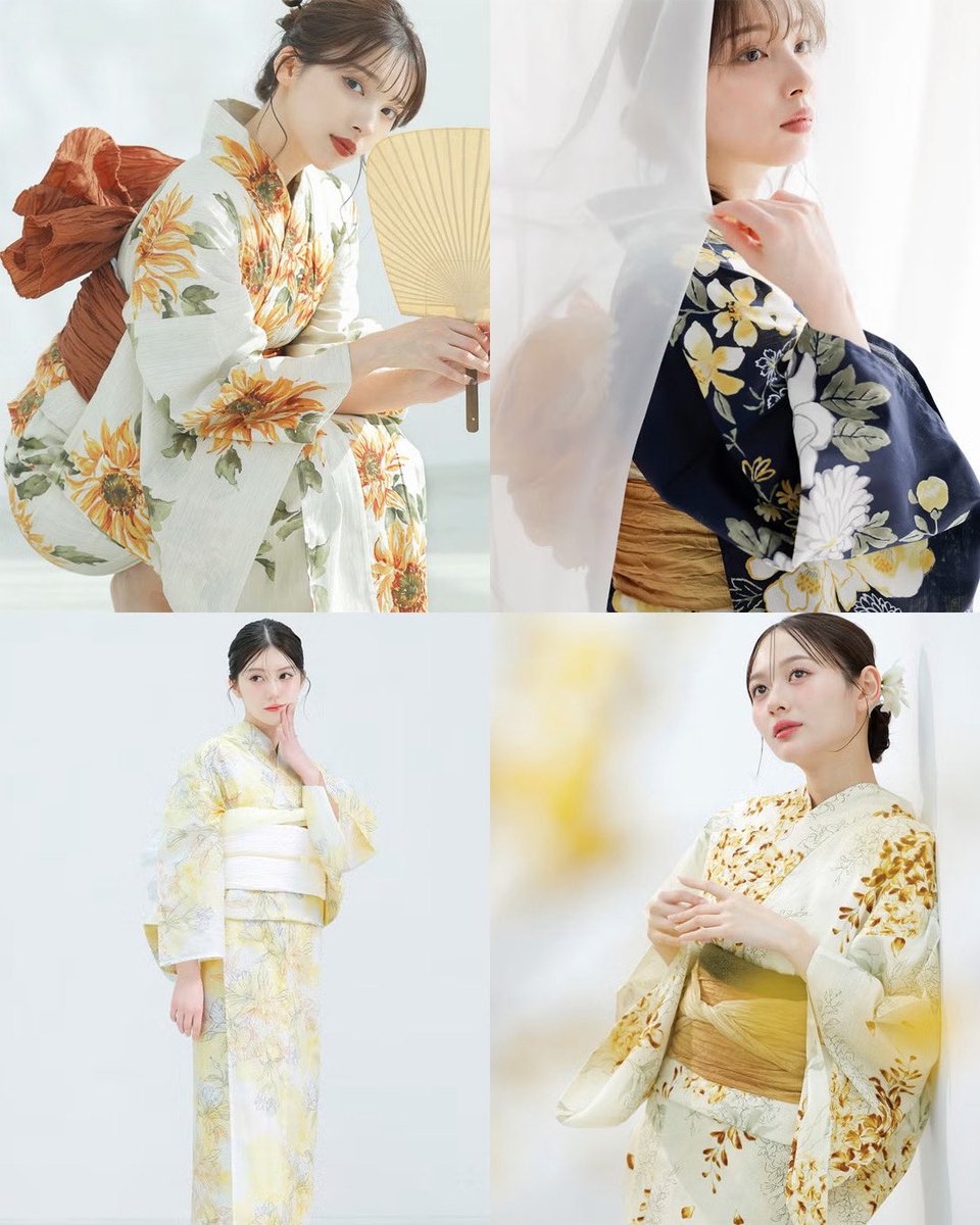 夏に着たい🌻 yellow系の浴衣をpickupしました🫶✨ 🌼夏色の向日葵