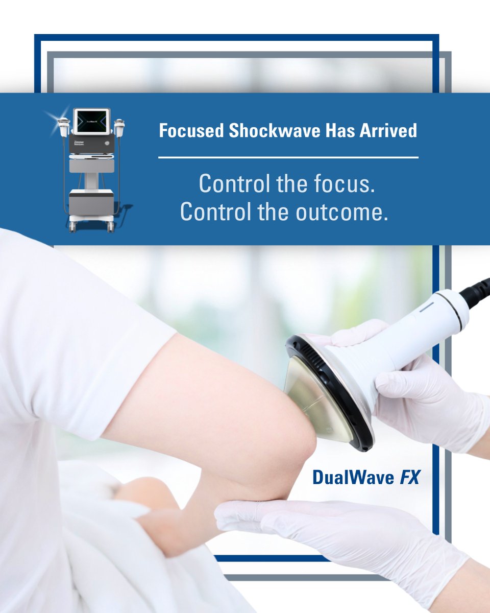 Zimmer_USA's tweet photo. Control the focus. Control the outcome.
#DualWaveFX by #ZimmerMedizinSystems is a #FocusedShockwave therapy system w/ adjustable focal depth & dual handpiece ports— targeted #Musculoskeletal treatment from shoulder to foot.
➡️ https://t.co/ViavQsRlAh
➡️ https://t.co/OnlgKdjpSK https://t.co/lGAR36Tcp8