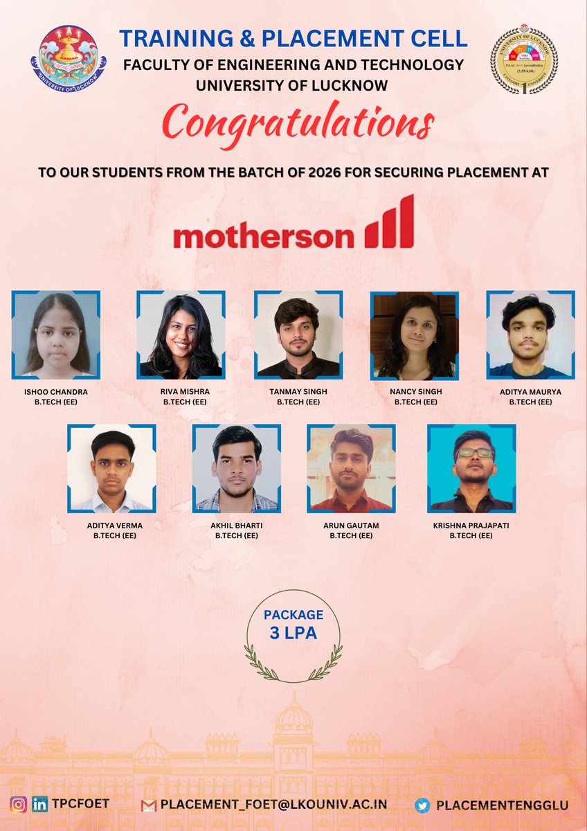 Training & Placement Cell @FoET-LU tweet media