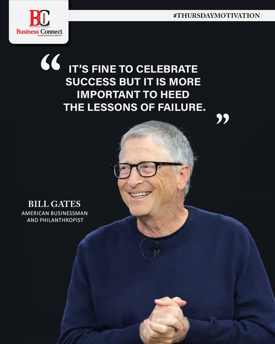BusinessConne16's tweet photo. "It’s fine to celebrate success, but it is more important to heed the lessons of failure." - Bill Gates

#billgates #successmindset #failurelessons #learnfromfailures #growthmindset #motivationdaily #successquotestamil #entrepreneurlife #ɴᴇᴠᴇʀɢɪᴠᴇᴜᴘ #keeplearning https://t.co/1yX0ENEnuQ