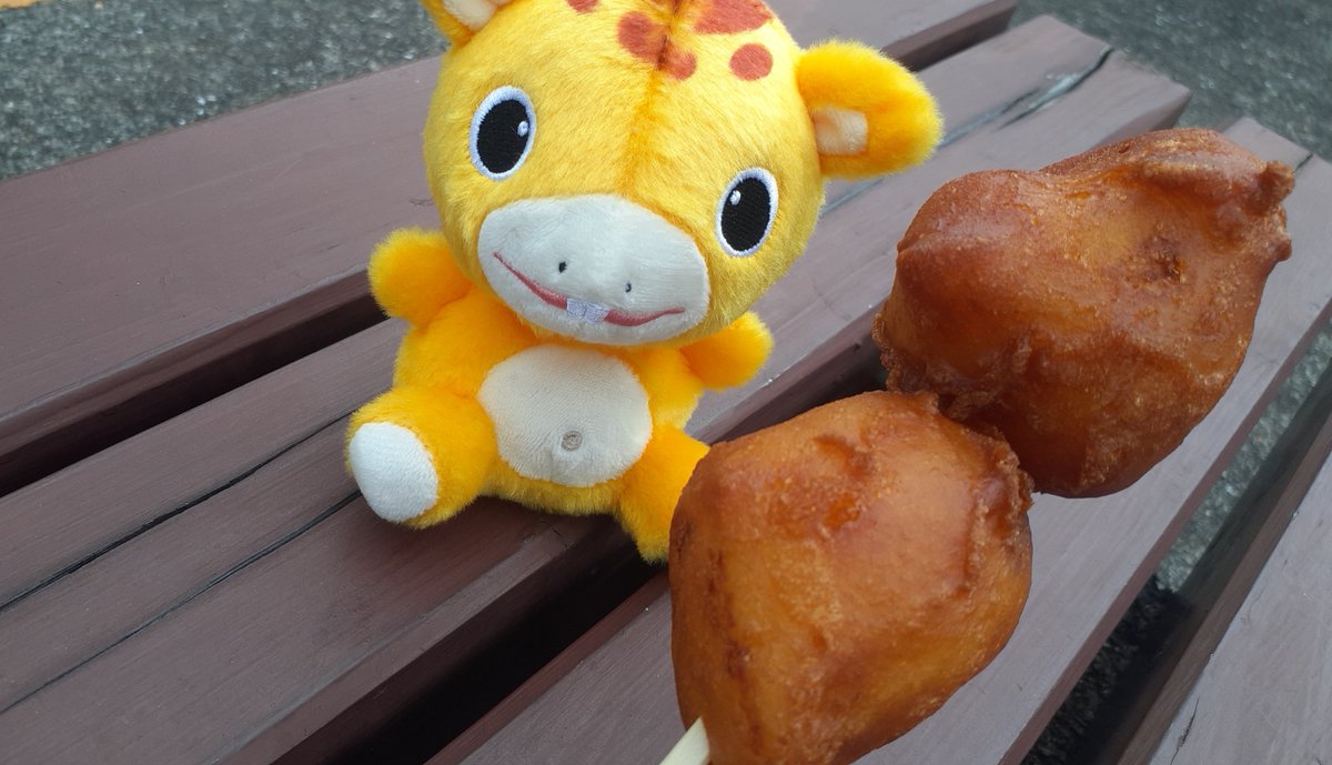 tokinya10's tweet photo. 衣に下味付いててお芋ちゃんこんな味だったわ～ってチョイ感激(*´ｪ｀*)

ジャガジャカじゃがちゃ～ん🎵って高頻��で御当地ソングがセンター内の放送で流れてたのちょっと笑った(^ω^) https://t.co/A5opDdjBXR