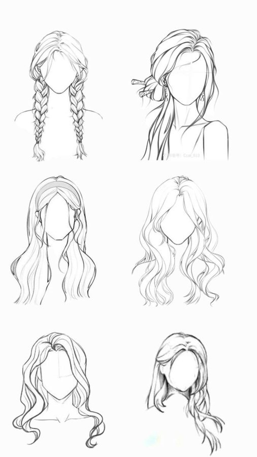 muitomaispietro's tweet image. ✏️ Segue referência para tipos de cabelo feminino em desenho. Bem útil #art #reference #hairtype #arte #drawing