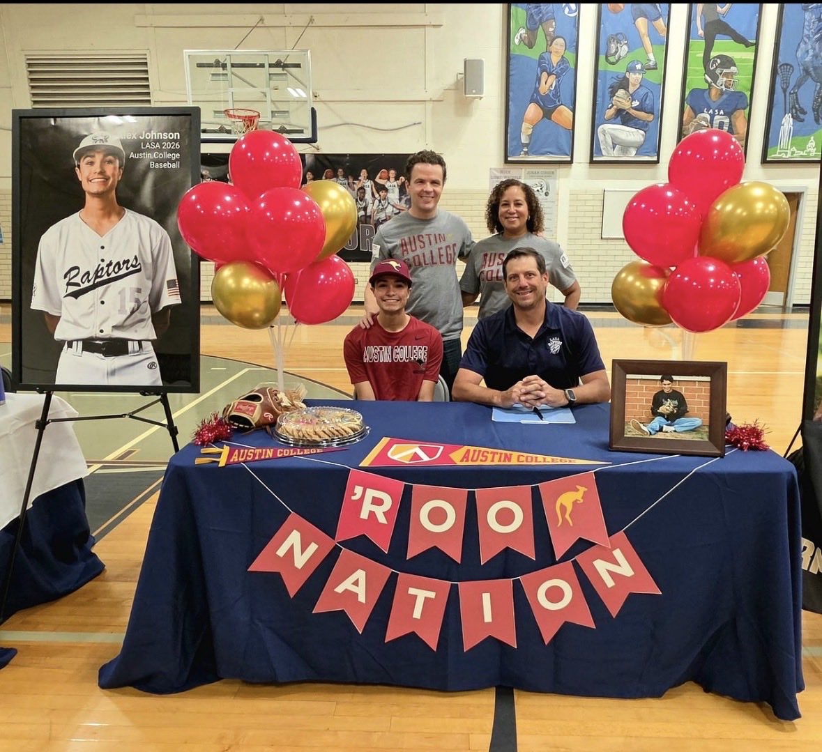 LASA_Baseball's tweet photo. Congratulations to our @AlexJohnson2026 for signing his letter of intent to continue his baseball career at @ackangaroosbsb 🦘⚾️ We are excited for you!

RIP EM RAPS 🦖⚾️ https://t.co/8FZzCMYOes