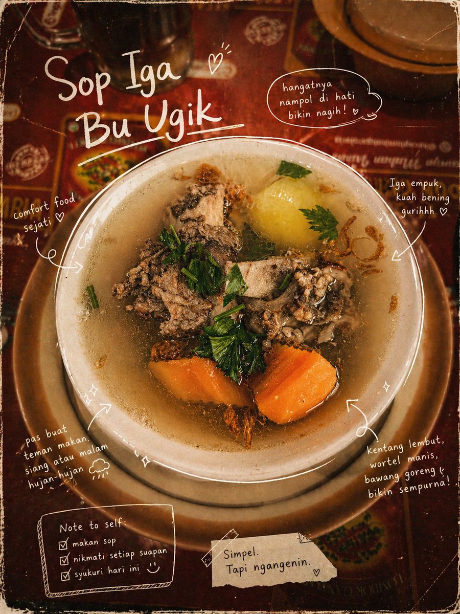 kokooyee's tweet image. Obat Capek 👇
Sop Iga Bu Ugik 🍲
Kuah bening, daging empuk, sekali coba auto repeat!
#Laper #Kulineran #SopIga #MakanTerus #FoodieID