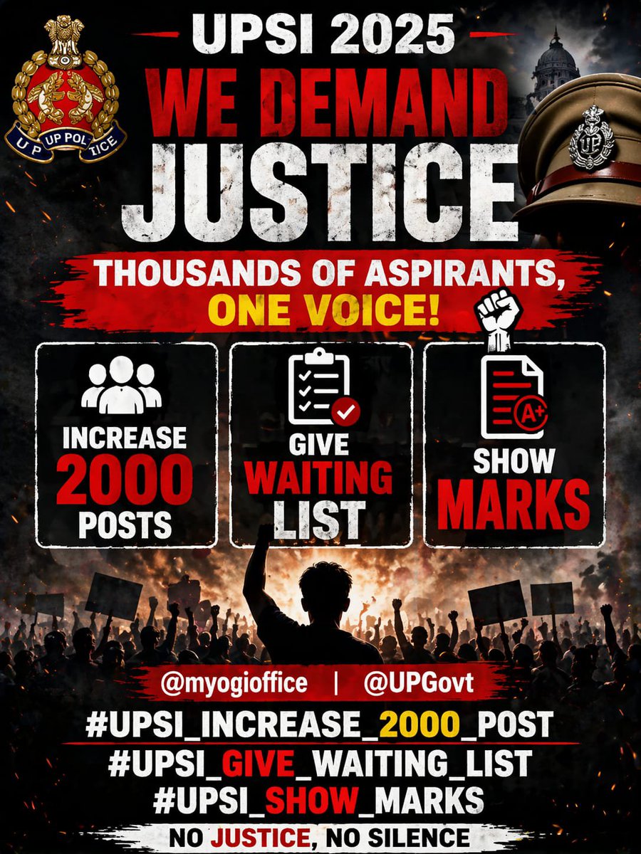 AtreeShailesh's tweet photo. #UPSI_INCREASE_2000_POST #UPSI_GIVE_SCORECARD #UPSI_GIVE_WAITING_LIST
@CMOfficeUP @Uppolice @upprpb @UPGovt @dgpup @BJP4UP @myogioffice @myogiadityanath @yadavakhilesh @samajwadiparty https://t.co/zCNHo3233J