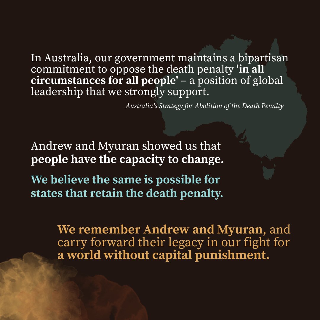 cpjp_org_au's tweet photo. 11 years on, Andrew Chan and Myuran Sukumaran's legacy lives on through art, advocacy, and the ongoing fight to end the death penalty in all circumstances for all people. #AndrewChan #MyuranSukumaran #EndingTheDeathPenalty https://t.co/OzT8eyI1Ga