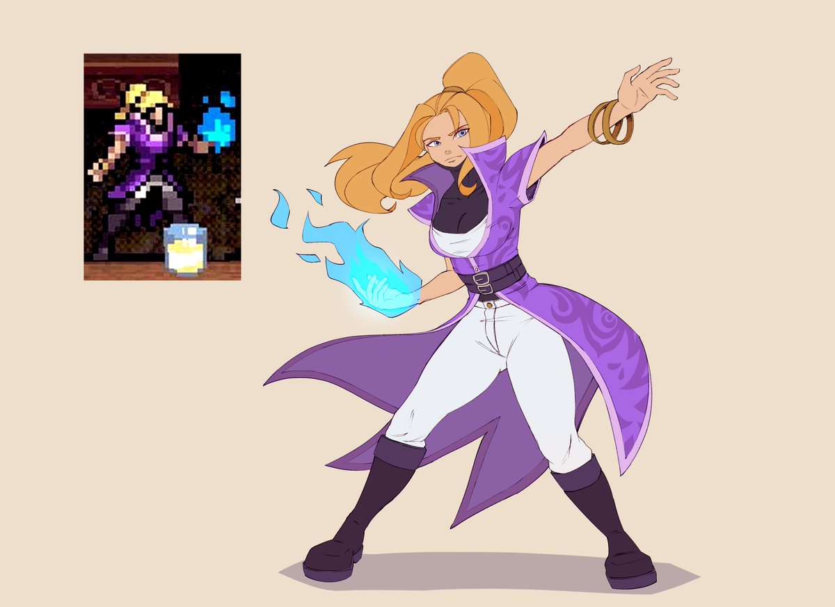 crowgato's tweet photo. My interpretation of what Imelda Belpaese from Vampire Crawlers design could look like based on her sprite 🤔 https://t.co/HkIJqfsxJj