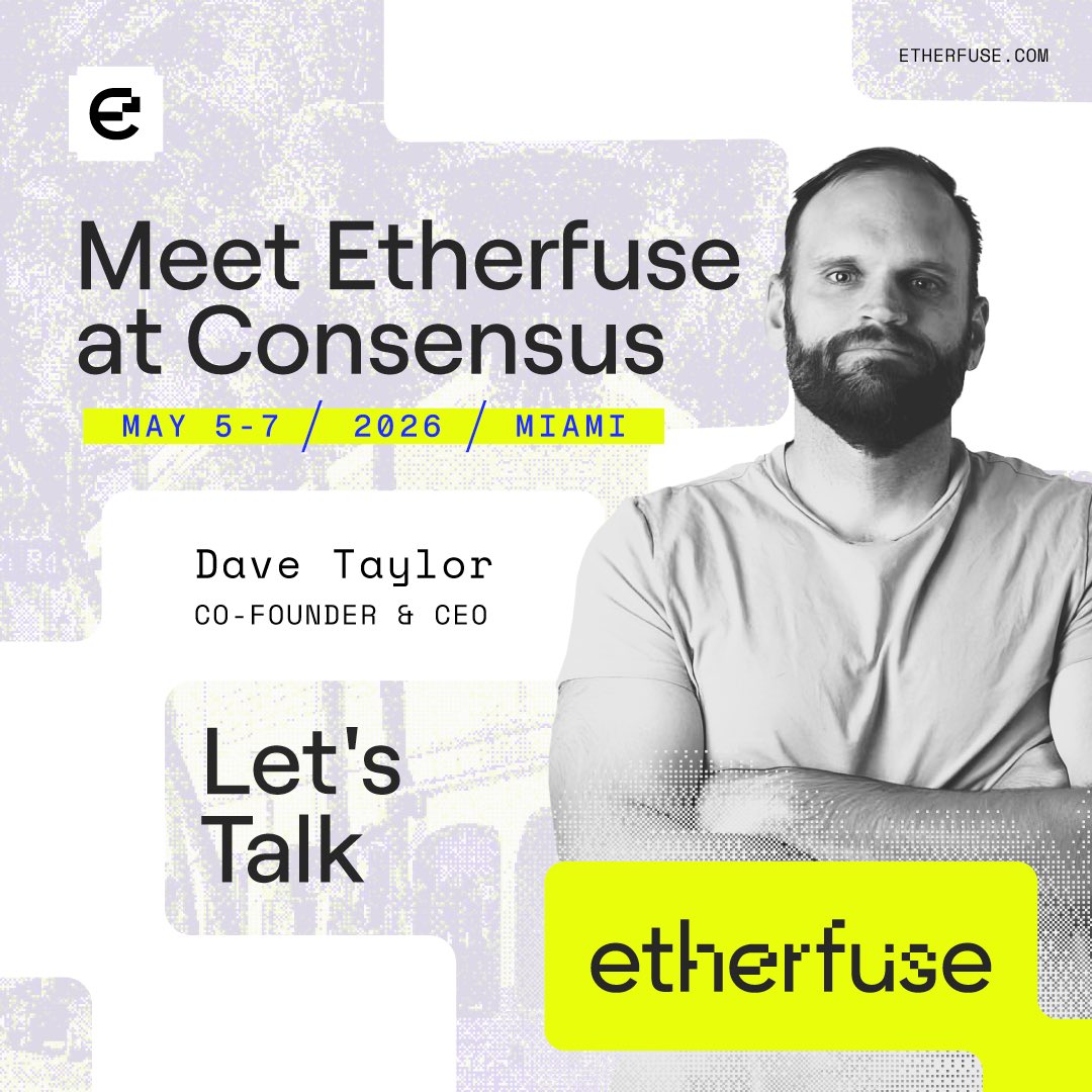 EtherfuseDave's tweet photo. Let’s connect in Miami https://t.co/fFWLSbkrhb