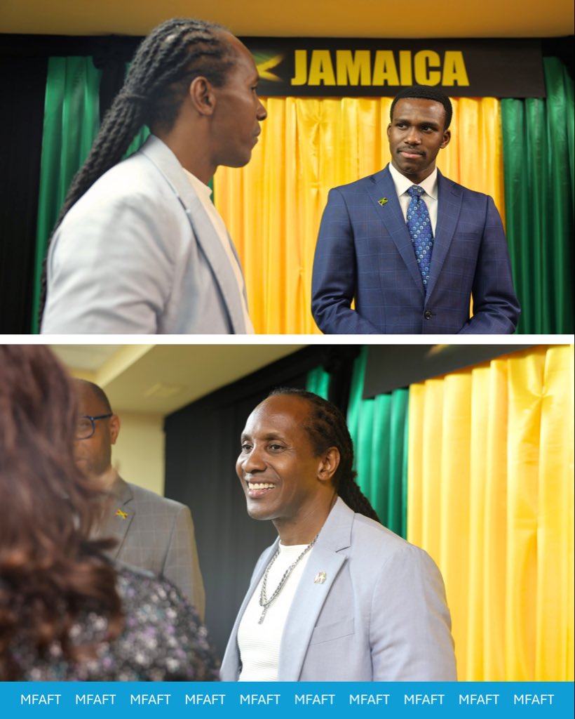 mfaftja's tweet photo. Special sessions tailored for Jamaica’s young Diasporans are coming this June at the 11th Biennial Jamaica Diaspora Conference #BJDC11, and the conversation has already begun.

Minister of State in the Ministry of Foreign Affairs and Foreign Trade, the Honourable Alando Terrelonge (@terrelonge2016), met with young Canadian-based Jamaicans at a Youth Meet ‘N’ Greet in Toronto on Wednesday, one of several engagements being  held ahead of the Conference.

1/2