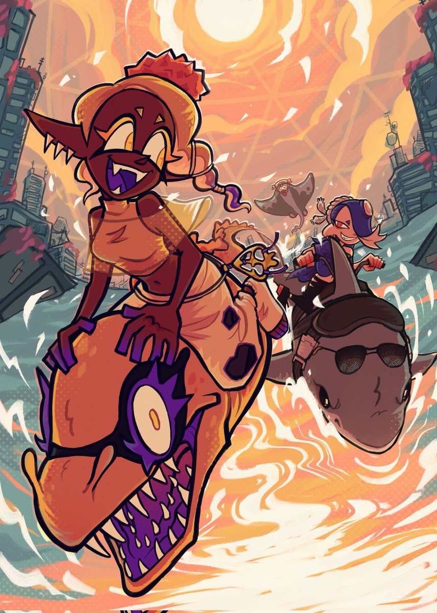 realized I never posed this - here's a piece I made back in 2024 for the eel deal zine! 🦑

#splatoon #splatoon3