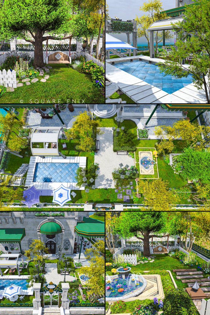 お庭が潤った…🌷🌼
#FF14ハウジング #KH_housing
#FF14housing