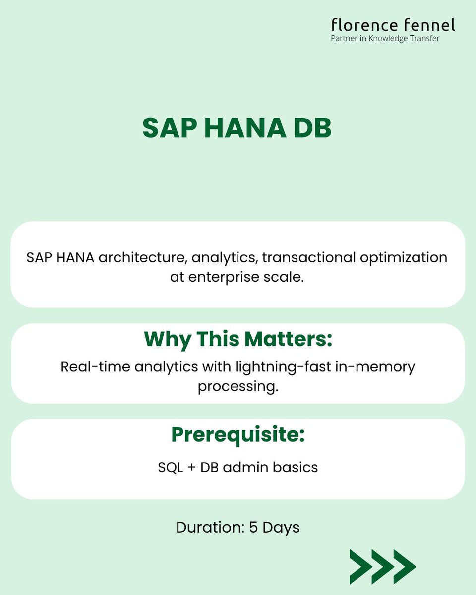 Florence4Growth's tweet photo. UiPath RPA + SAP HANA—Florence Fennel bootcamps (4-5 days).

Swipe for digital workforce + real-time data power!

Comment RPAHANA below for a free 15-minute consultation.

#UiPath #RPA #SAPHANA #Automation #InMemoryComputing #BusinessProcess https://t.co/C6YvGDG3kK