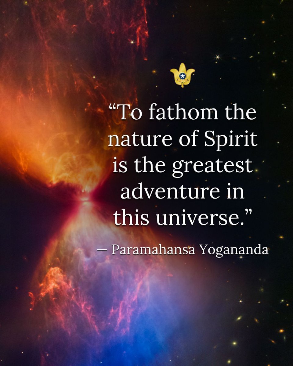 yoganandayss's tweet image. “To fathom the nature of Spirit is the greatest adventure in this universe.” — Paramahansa Yogananda

#Yogananda #quote #spirituality #adventure #Spirit #YSS